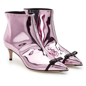 Marco de Vincenzo metallic bow booties 9.5